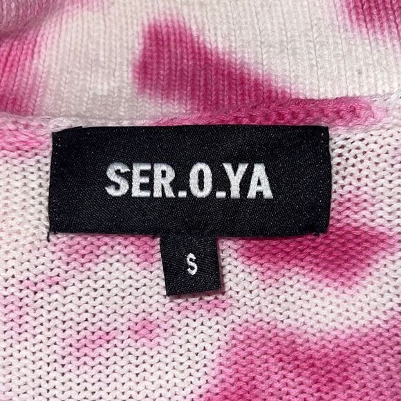 Ser.O.Ya Gloria Cardigan Dress in White Pink Swirl TieDye Revolve Small - Picture 12 of 16